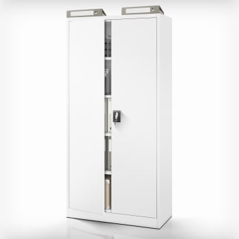 Metal office file cabinet JAN, 900 x 1850 x 400 mm, grey