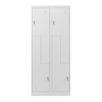 Kleiderspind Schließfachschrank 4 Fächer JULIA, 800 x 1850 x 450 mm, grau