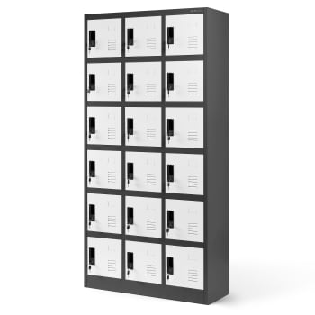 Compartment storage cabinet KAROL, 900 x 1850 x 400 mm, anthracite-white
