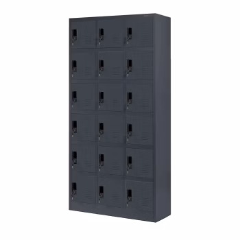 Armoire sociale à casiers KAROL, 900 x 1850 x 400 mm, anthracite