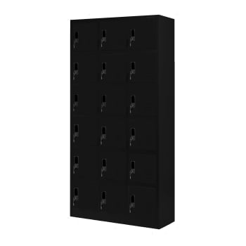 Armoire vestiaire à casiers KAROL, 900 x 1850 x 400 mm, noire