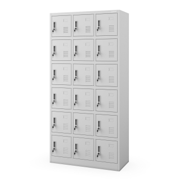 Dulap social cu dulapuri KAROL, 900 x 1850 x 400 mm, gri 