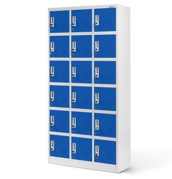 Compartment storage cabinet KAROL, 900 x 1850 x 400 mm, grey-blue