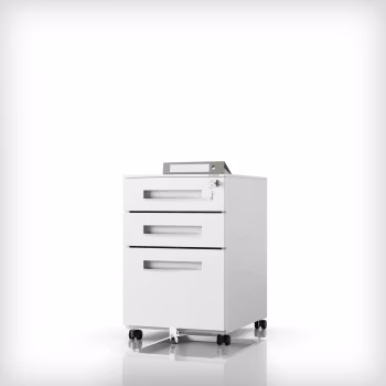 Metall-Rollcontainer unter Schreibtisch KATE 390 x 600 x 500 mm, grau