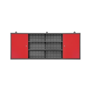 Armoire murale d’atelier LEO, 1600 x 600 x 200 mm, rouge anthracite