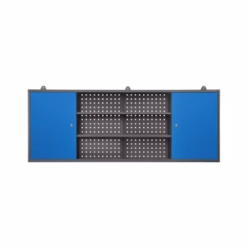Hanging workshop cabinet LEO, 1600 x 600 x 200 mm, antharice blue