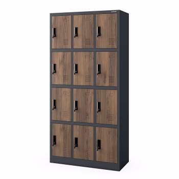 Szafka śniadaniowa BHP MARCIN, 900 x 1850 x 400 mm, Eco Design: antracytowa/orzech
