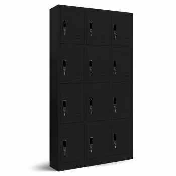 Schließfachschrank MARCIN, 900 x 1850 x 400 mm, schwarz