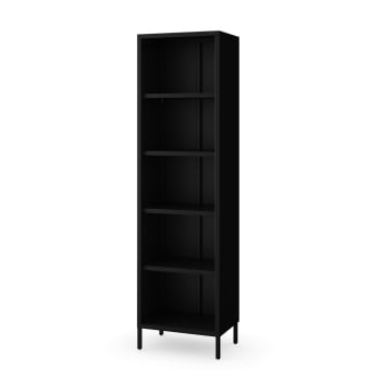 Schwarzes Metall-Bücherregal MARIO Modern 500 x 1800 x 350 mm