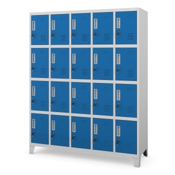 Armoire vestiaire métallique ROBERT 1360 x 1720 x 450 mm, gris-bleu