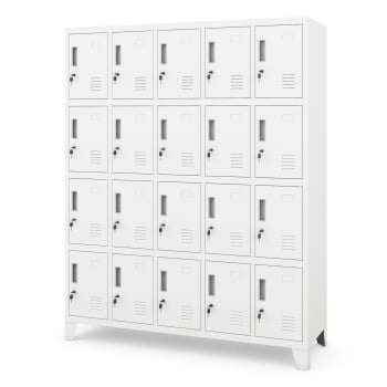 Armoire vestiaire en métal ROBERT 1360 x 1720 x 450 mm, blanche