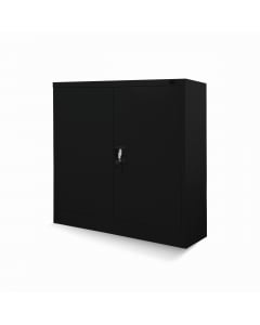 Metal cabinet with doors BEATA, 900 x 930 x 400 mm, black