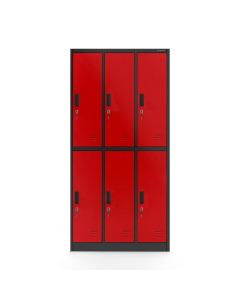 IGOR 3B2A szafa: antracyt RAL7016 - czerwona RAL3020 | Schließfachschrank: anthrazit-rot | cabinet: anthracite-red H1850*W900*D450