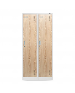 KACPER 2B1A szafa: biało RAL9003 - drewniana | Garderobenschrank: weiß-holz | cabinet: white-woodgrain