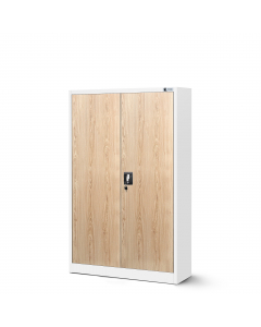 KEVIN C001 szafa: biało RAL9003 - drewniana | Aktenschrank: weiß-holz | cabinet: white-woodgrain