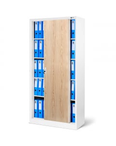 KUBA SD001 szafa: biało RAL9003 - drewniana | Aktenschrank: weiß-holz | cabinet: white-woodgrain