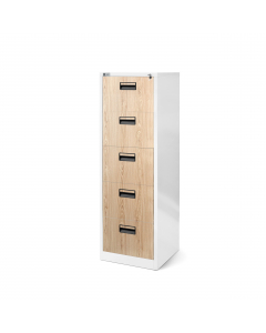 SARA V005 szafa: biało RAL9003 - drewniana | Aktenschrank: weiß-holz | cabinet: white-woodgrain
