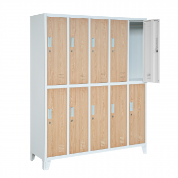 JAN NOWAK Eco Design model BARTEK 1360 x 1720 x 450 szafa socjalna szafa loft 10-drzwiowa: biała/dąb sonoma