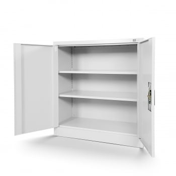 JAN NOWAK Mała szafka metalowa z półkami BEATA 900 x 930 x 400: biała