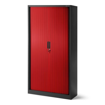 JAN NOWAK Kovová skriňa so žalúziovými dverami model DAMIAN 900x1850x450, antracitovo-červená 