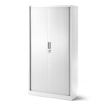 Plechová skříň se žaluziovými dveřmi DAMIAN, 900 x 1850 x 450 mm, bílá 