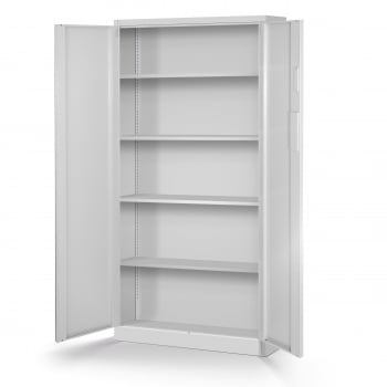 Metal office file cabinet DANIEL, 900 x 1850 x 400 mm, grey
