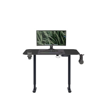 Malý výškově nastavitelný elektrický stůl EGON, 1100 x 720 x 600 mm, černý uhlík