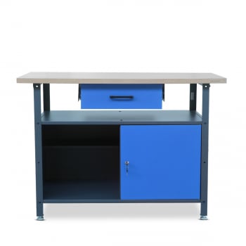Mesa de taller ERIC, 1200 x 850 x 600 mm, antracita y azul