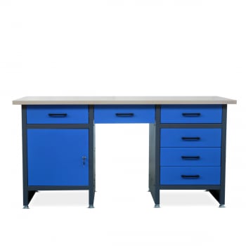 Mesa para herramientas FRANK, 1700 x 850 x 600 mm, antracita y azul