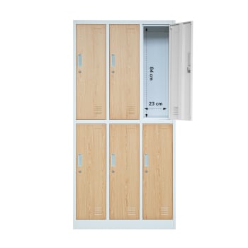 JAN NOWAK Eco Design model IGOR 900 x 1850 x 450 szafa socjalna szafa loft 6-drzwiowa: biała/dąb sonoma