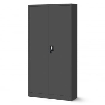 Metal office file cabinet JAN, 900 x 1850 x 400 mm, grey-blue