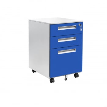 Metal drawer cabinet JUSTYNA, 395 x 607 x 500 mm, grey-blue