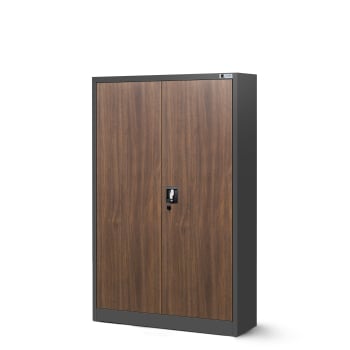 JAN NOWAK Eco Design KEVIN (C001) Aktenschrank Büroschrank (140 cm Hoch) Loft Möbel 900x1400x400: Anthrazit - Nussbaumfarbe