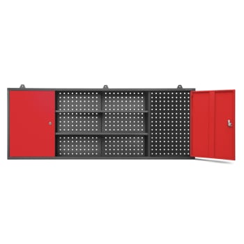 JAN NOWAK nástenná dielenská skriňa model LEO, 1600 x 600 x 200 mm: červená antracitová 