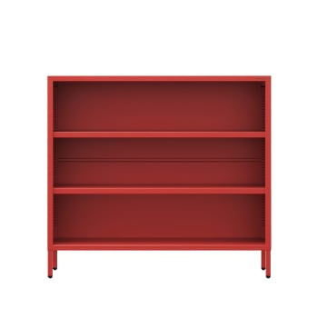Libreria bassa LUCA, 1000 x 900 x 350 mm, Modern: rosso