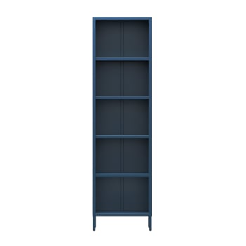Bücherregal schmal MARIO, 500 x 1800 x 350 mm, Modern: dunkelblau