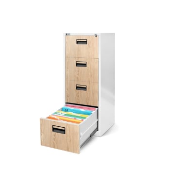 JAN NOWAK Eco Design metal file cabinet SARA V004, 460 x 1320 x 620 mm: white/sonoma oak