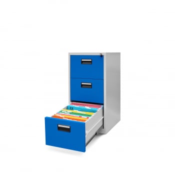Metal file cabinet SARA V3, 460 x 1020 x 620 mm, grey-blue