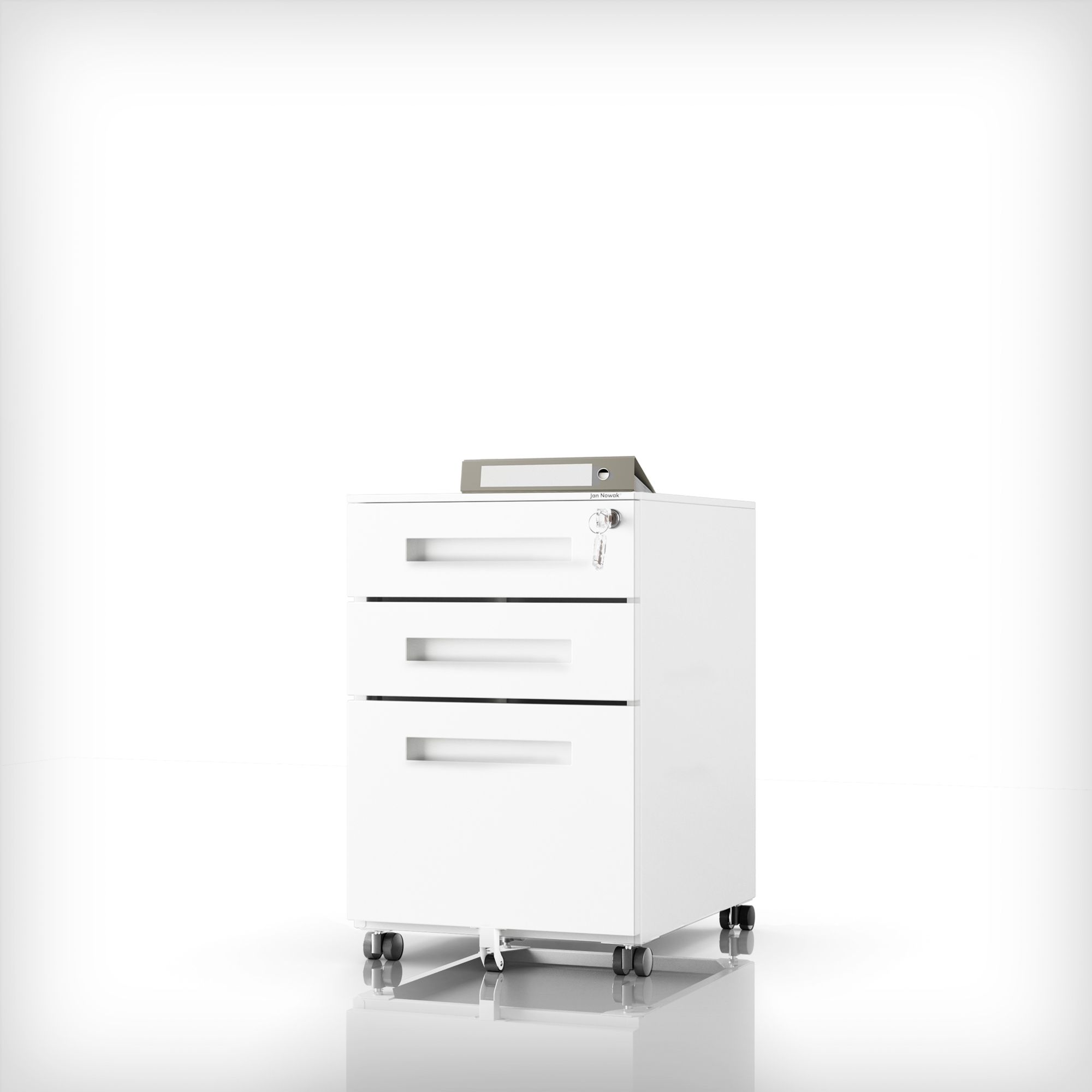 Ladeblok onder bureau wit, 390x600x500 mm: KATE
