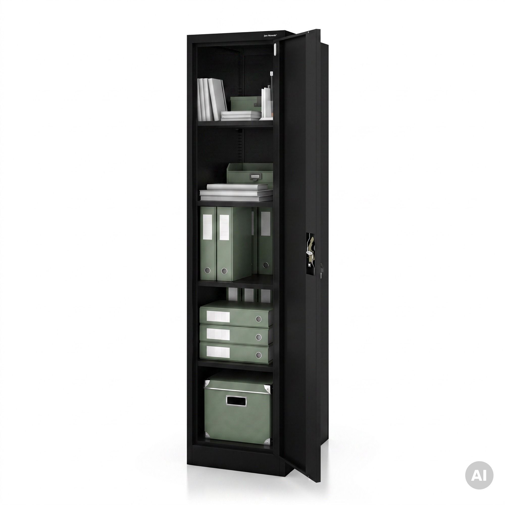 Dossierkast kaartsysteem afsluitbaar zwart, 450x1850x600 mm: ALEX D600