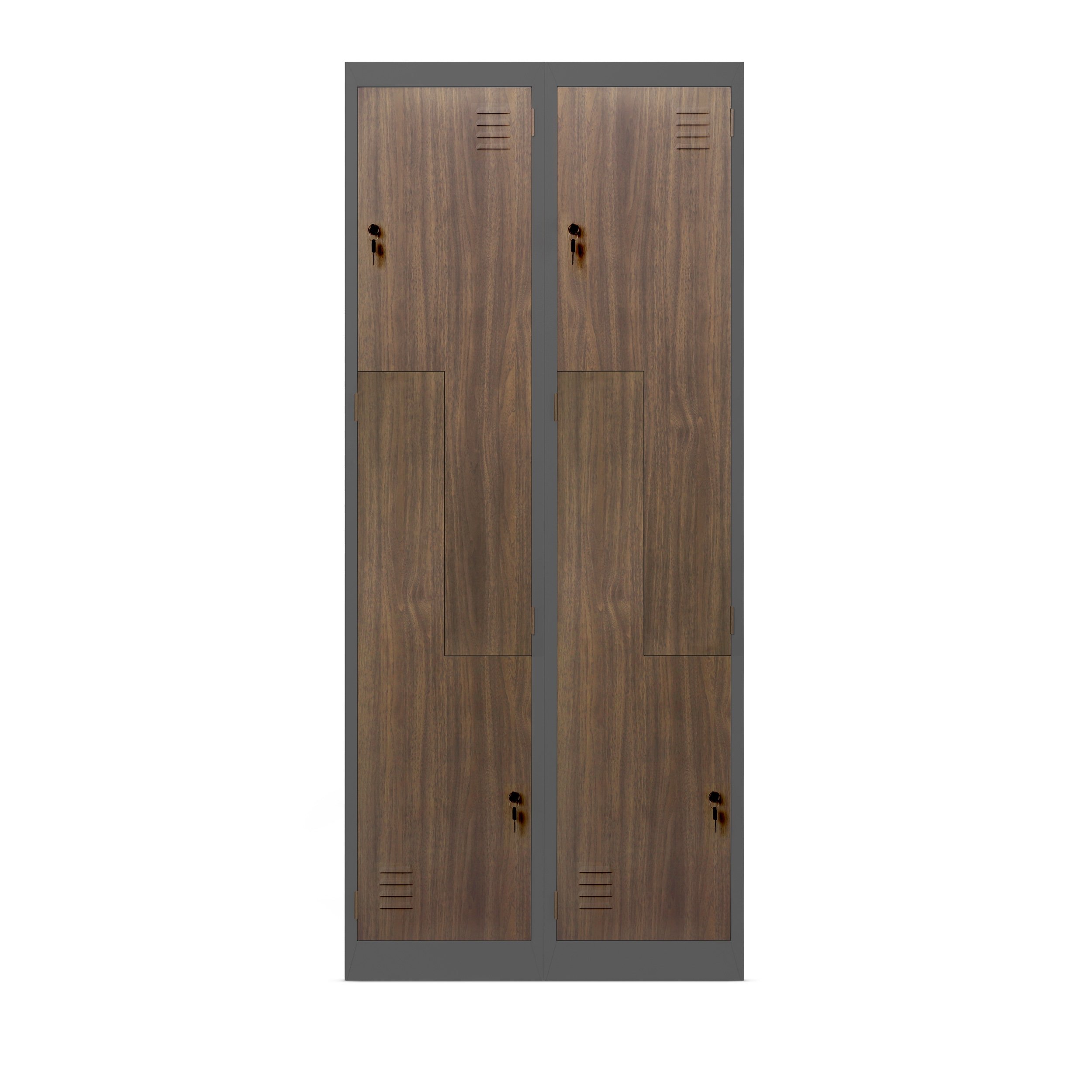 Szafa metalowa ubraniowa JULIA, 800 x 1850 x 450 mm, Eco Design: antracytowa/ orzech