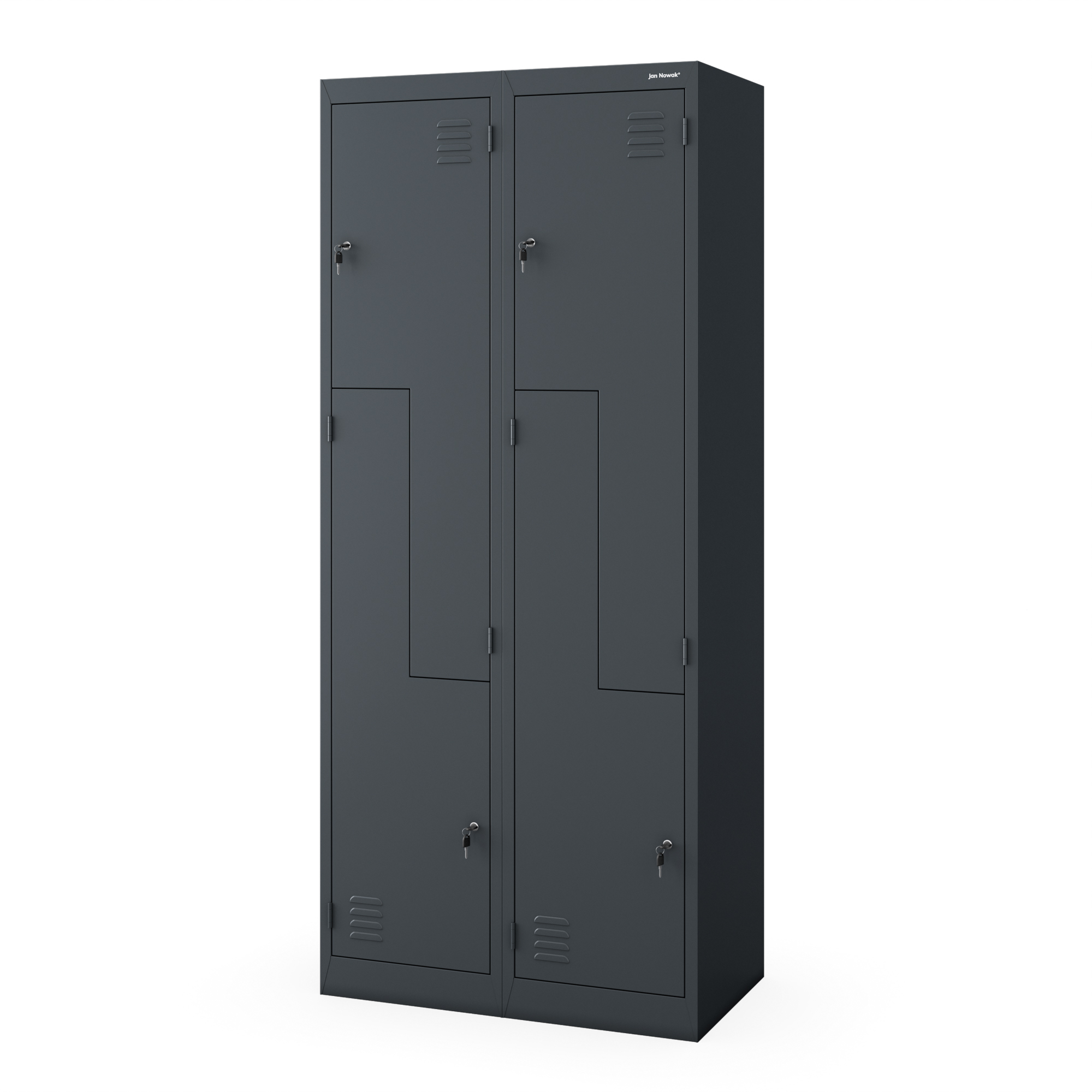 Szafa metalowa ubraniowa typu L JULIA, 800 x 1850 x 450 mm, antracytowa