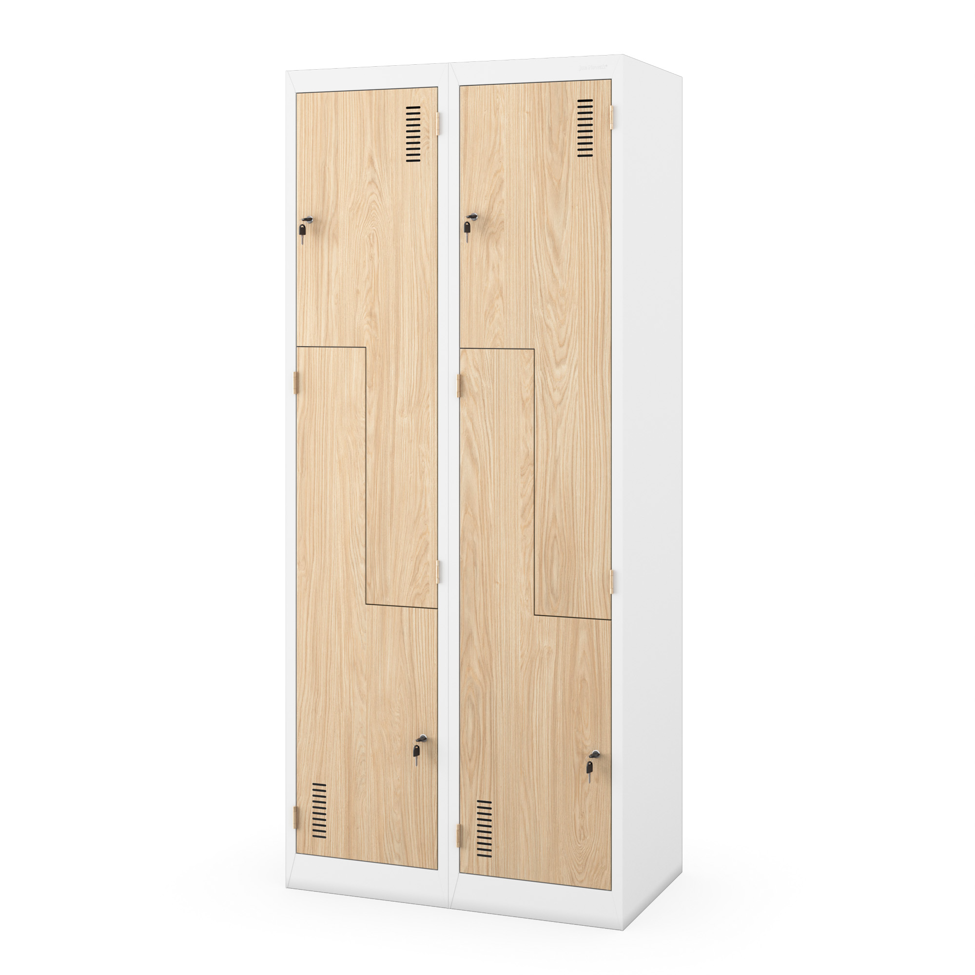 Szafa ubraniowa typu L JULIA, 800 x 1850 x 450 mm, Eco Design: biała/dąb sonoma